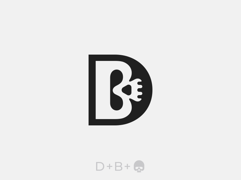 D + B + Skull Logo modern clean animal logo designer graphic designer illustration adobe illustrator ui ux web hidden meaning logos minimal subtle simple clever logotype creative negative space zara versace chanel letters typography d b icon symbol monogram skull logo brand branding clothing fashion style