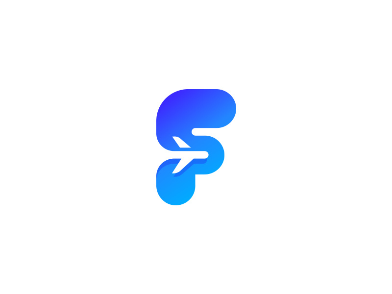 F for Flight branding fly plane flight typography ui ux web creative icon illustration logotype idea symbol mark identity logo