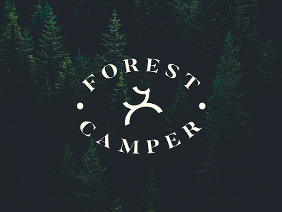 Forest Camper Logo brand branding identity camp campfire animal deer forest travel tour inspirations symbol icon black logo logos logo design logotype typography idea minimal