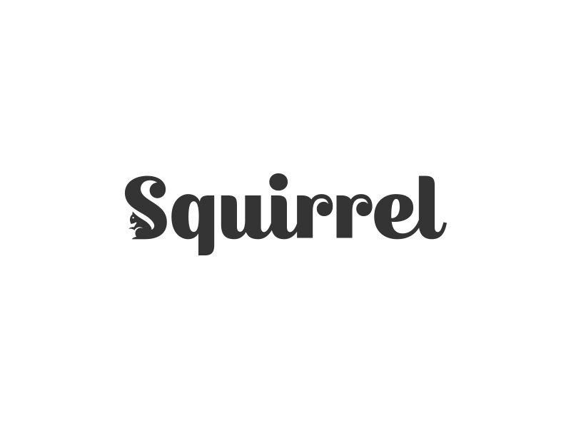 Squirrel Wordmark type mark fonts negative space logos inspirational logo designs brand branding identity designer logos subtle modern simple idea creative squirrel animal animals logo icon symbol
