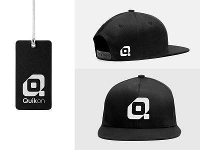 QuikOn Logo for Fashion Brand black white logomark branding identity brand fashion clothing apparel cap hat ideas logos best awesome logo icon symbol monogram modern simple clean graphics