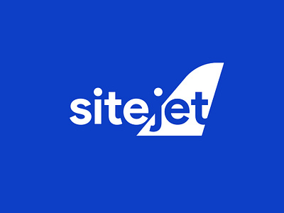 Sitejet Logo Design app growth business flight brand branding identity digital marketing space sky blue fly airplane plane wings graphic designer graphics logo icon symbol logomark logos logo designer designer
