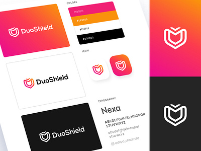 Duoshield logo & brand style guide best top awesome inspirational brand branding identity brands colors app ui ux web logo logos monogram logomark security payment data finance symbol icon lettermark design