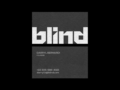 BLIND - Business card design