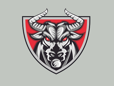 Bull Head Shield Logo