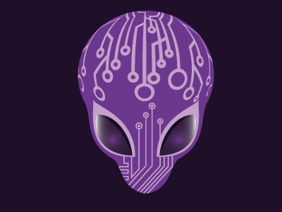 Electronic Alien Logo alien electrical electronic et futuristic head modern punk techno technology