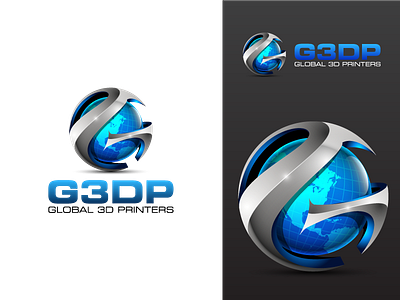 G logo 3d abstract blue g global globe grey letter