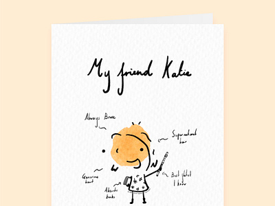 My Friend Katie - Bespoke Greetings Cards card character greetings card illustrations mockup thank you