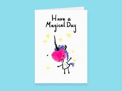 Unicorn, Have a Magical Day - Greetings Card card character childrens illustration greetings card illustration mockup unicorn