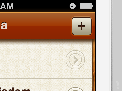 iOS App Menubar button ios iphone list menubar screen view white