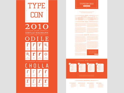 Final TypeCon Poster Design elements michele wong orange orangeish red red schedule sibylle hagmann type typecon typography visual style