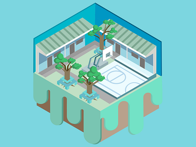 School Court Isometric