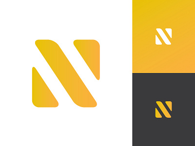 Mark for "N" Construction Company building construction corners illustrator logo mark rounded yellow