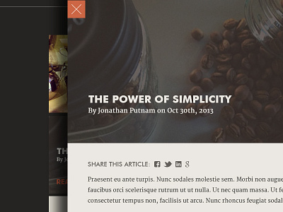 Blog Detail Page blog detail coffee futura retro share vintage website design