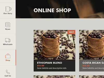 Coffee Product Page