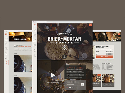 Brick Mortar Coffee Website coffee roasting vintage website design