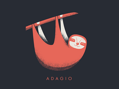 Adagio Textured adagio illustration kids shirt learning music sloth