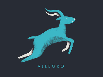Allegro fast gazelle kids illustration tee shirt concept