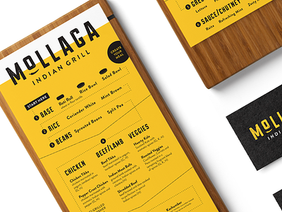 Mollaga Menu chipotle design grill indian menu restaurant yellow