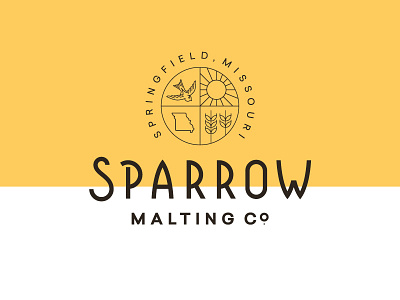 Sparrow Malting Co. barley bird brewing logo malting missouri sparrow sun