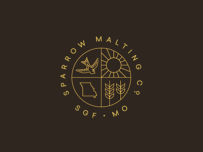 Sparrow Malting Stamp brewery circular logo malting missouri sparrow sun