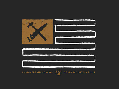 Hammers & Handsaws Tee - Dark apparel design flag handdrawn logo shirt texture