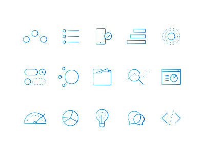 Digital Solutions Icon Set analytics banking finances gradient icon set icons ideas illustrator program