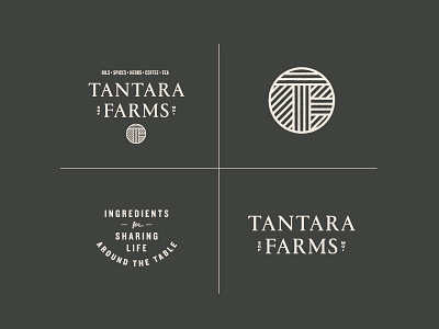 Tantara Farms Logo Lockups branding coffee farms fields herbs ingredients oil retail spices springfield tea wordmark