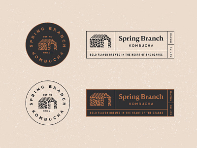 Secondary Logos Spring Branch beverage brand branding circular identity kombucha logo modern tag