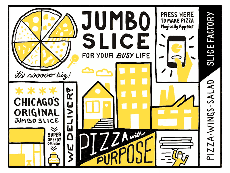 Process Gif for Slice Factory Pattern animating gif illustration pattern pizza process restaurant design