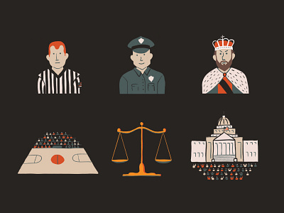 Understanding Government basketball court capitol government king policeman referee scales