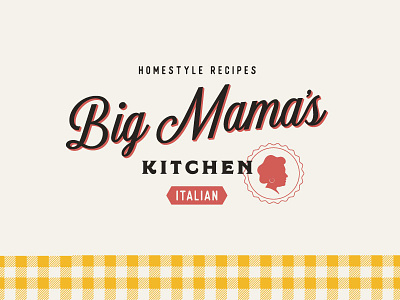 Big Mamas Logo 3d italian kitchen logo silhouette