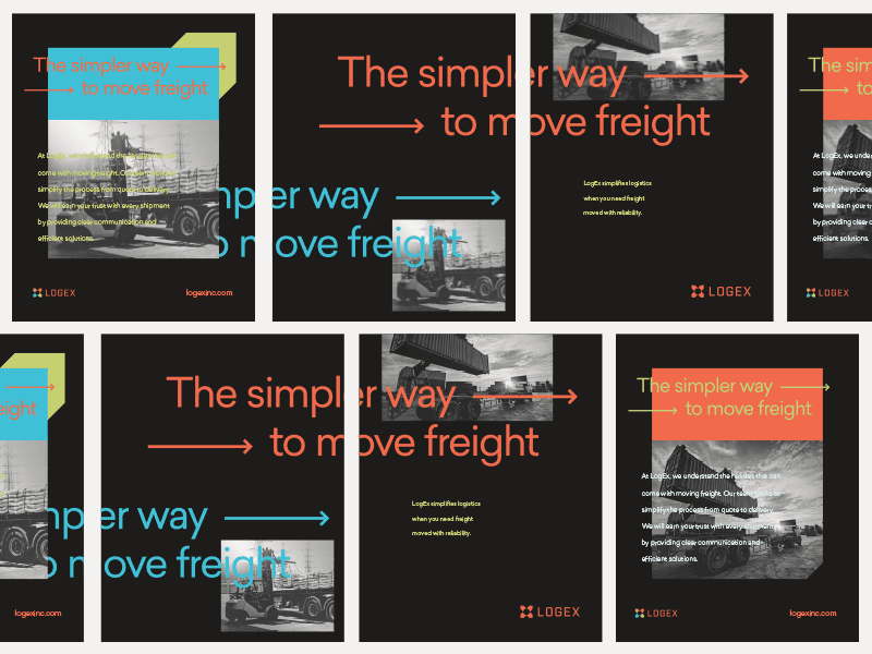Shipping/Logistics Brand Development arrows branding design freight poster shipping typography