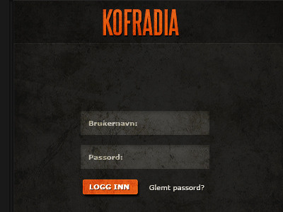 Kofradia - Login box box login orange texture