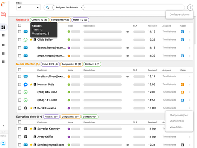 Maxxton - Unified Inbox Customer Care app ccm crm design inbox messages saas ux