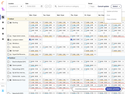 Maxxton - Activities planning chart activities app dashboard design gantt planning saas ui