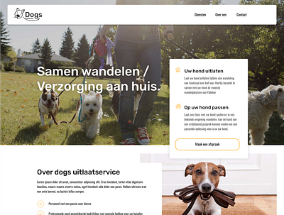 Freelance - Homepage for dog walking service branding design dog homepage landing page logo ui walking