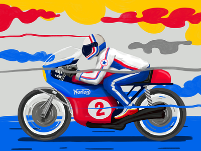 Norton 02 digital painting illustration motorsport norton
