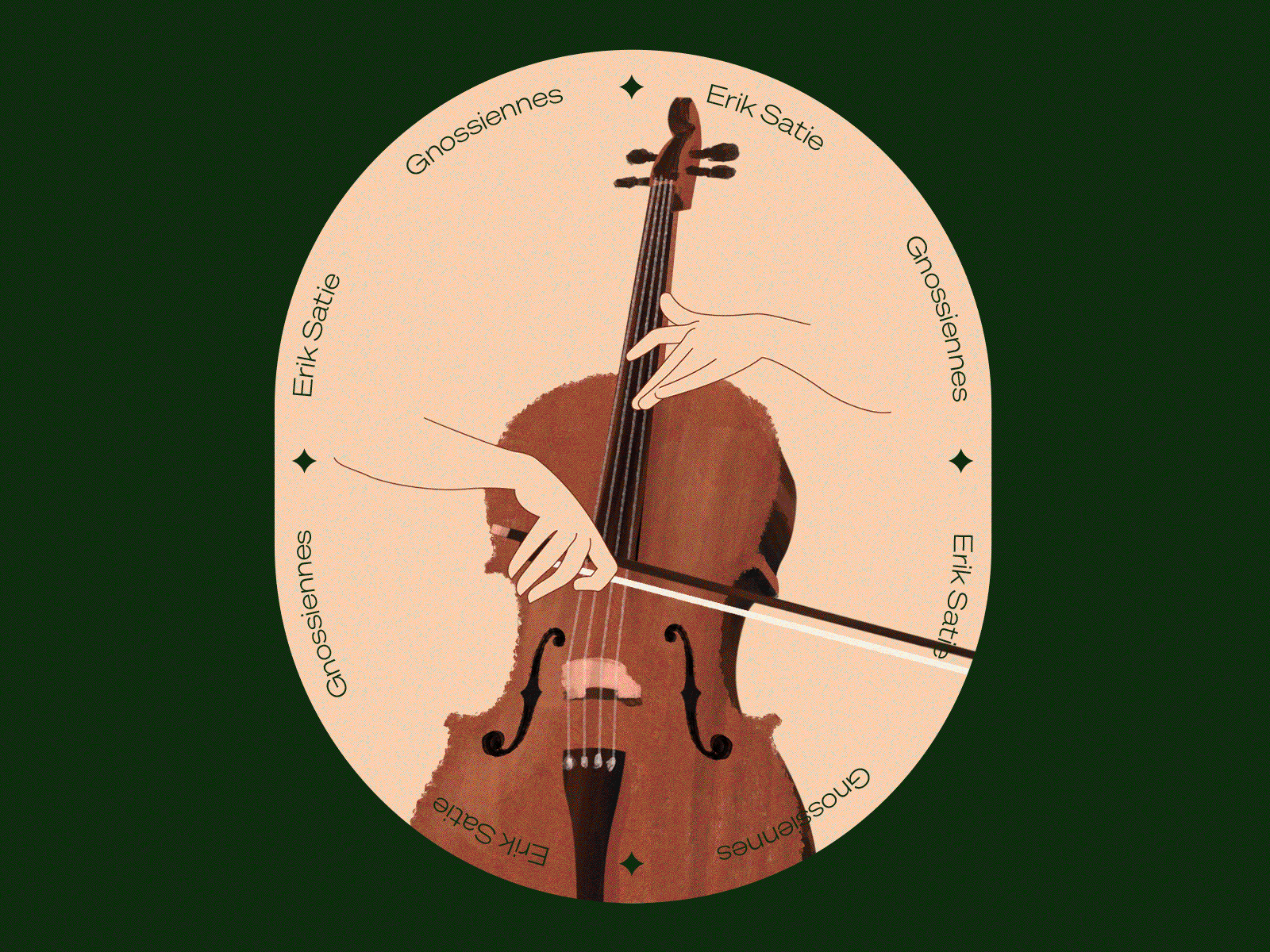 Cello Player animated gif animation design editorial art illustrator motion art music