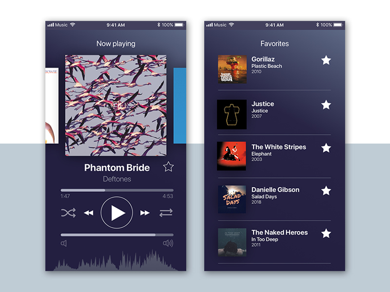 Music Player - Favourites by Doriane Le Rest on Dribbble