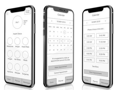 Vet App - Wireframe