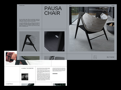 Furniture shop buy detail page editorial experiment exploration furniture grid incentro interface layout minimal product squares typography ui ux webdesign
