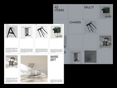 Furniture shop branding chair draft ecommerce exploration furniture grid interface layout minimal product info product overview squares table typography ui ux webdesign