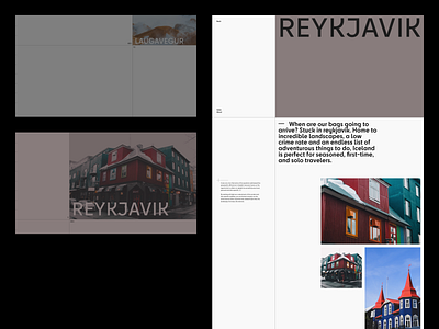 Iceland blog days design exploration grid height iceland journal layout minimal photography raster reykjavik travel trip typography ui ux webdesign