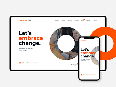 The new Incentro website change circle incentro orange rebranding ui ux webdesign