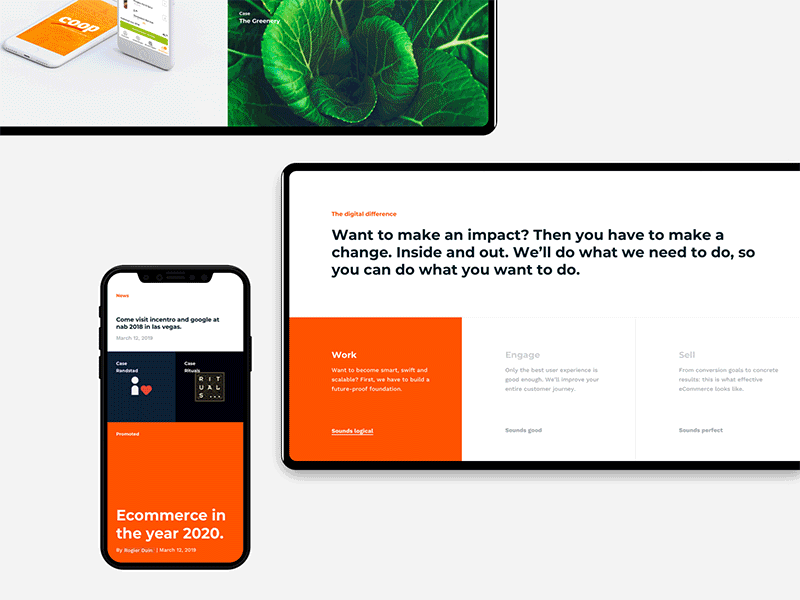 More Incentro agency change circle incentro it orange rebranding ui ux webdesign