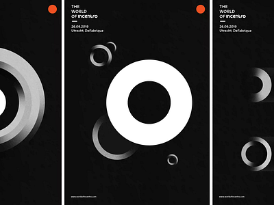 The World of Incentro | Posters abstract black white blackandwhite branding circle circles conference gradient incentro minimalism modern posters vintage