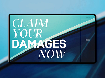 Claim your damages now car claim damages grid mockup motion promotion ui ux video web website