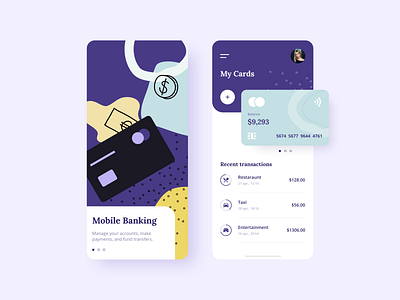 Mobile Banking app banking design finance finance app fintech interface ios mobile app design mobile banking ui ui concept violet