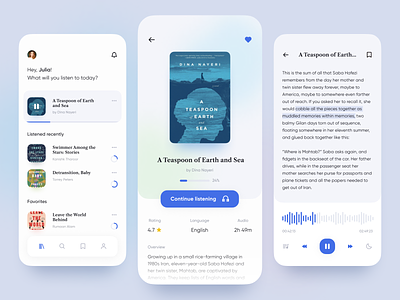Audio Books App app audio audiobooks book books design ios library listening media mediaplayer mobile player store